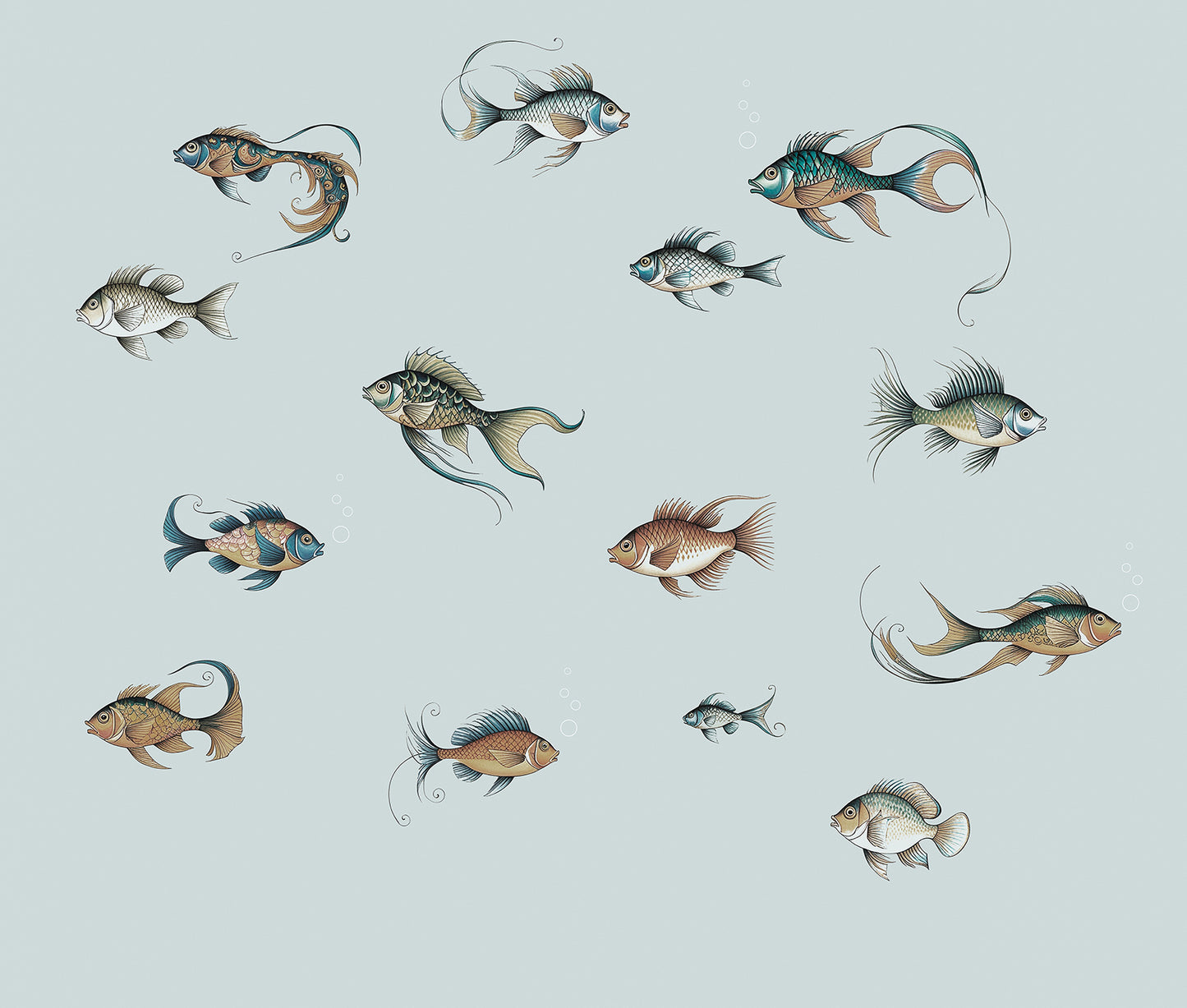 Digitaldrucktapete mit Fischen