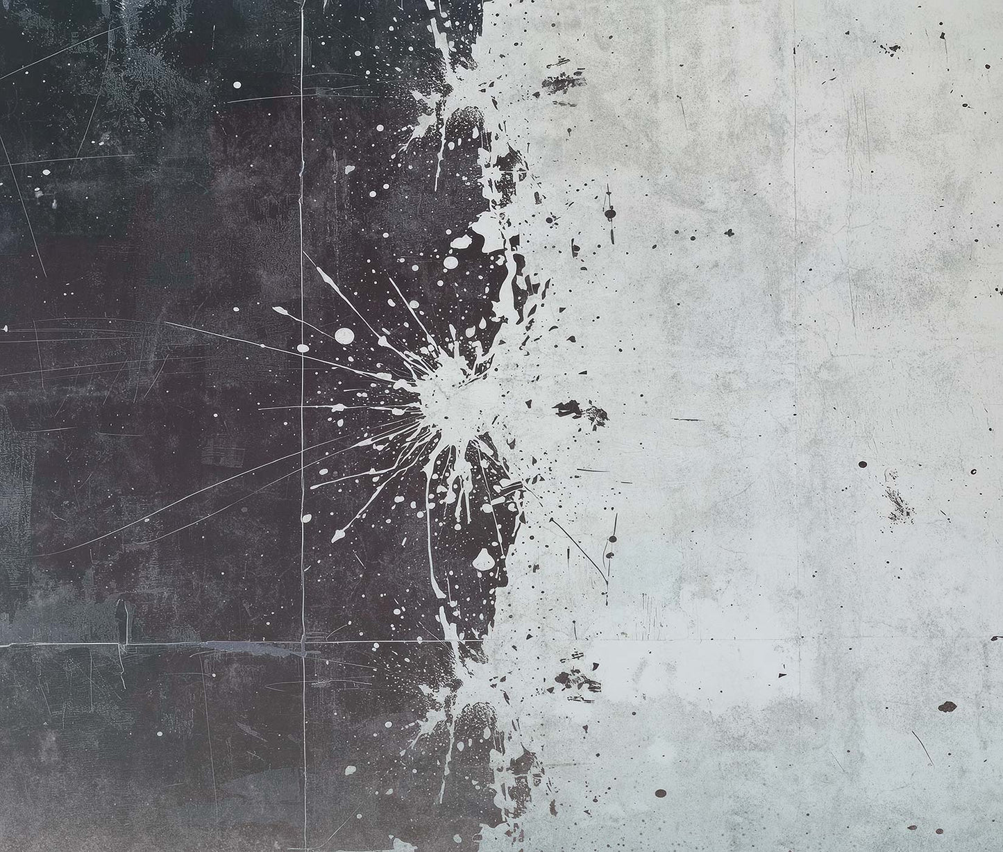 Schwarz Weiss Tapete mit Farbkleksen von Superwalls