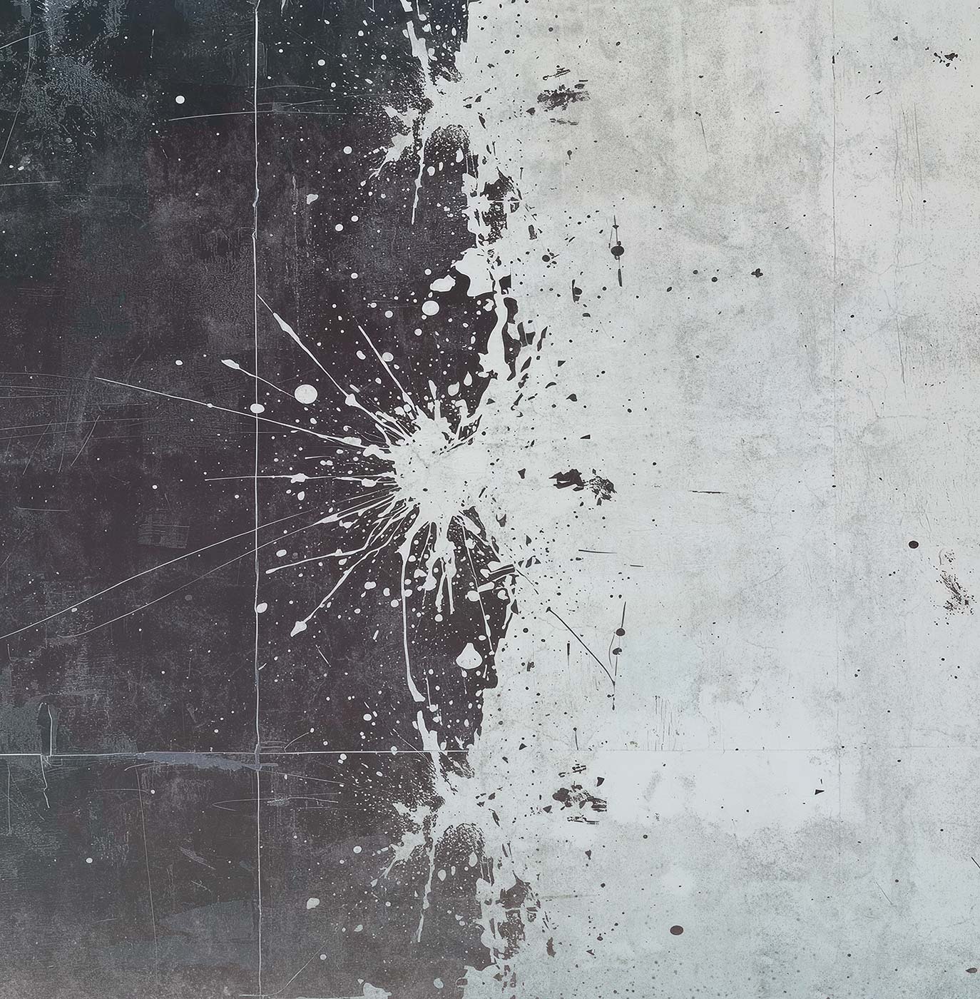 Schwarz Weiss Tapete mit Farbkleksen von Superwalls