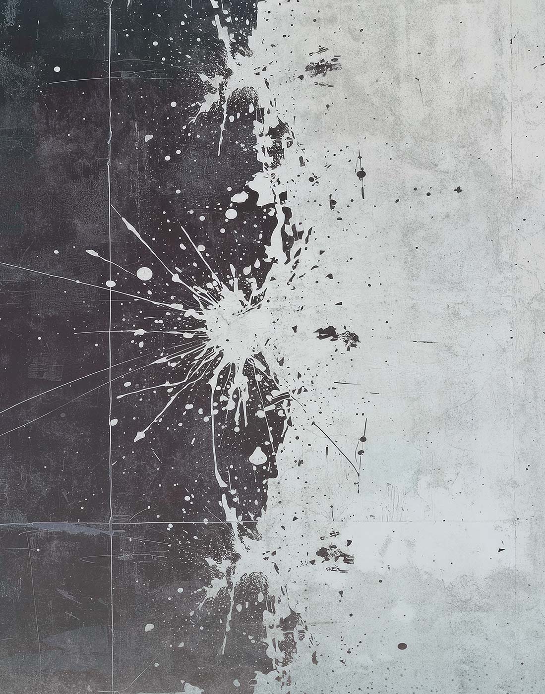 Schwarz Weiss Tapete mit Farbkleksen von Superwalls