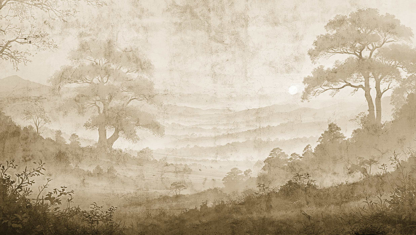 Landschaftstapete im Vintagelook 9 Bahnen Superwalls