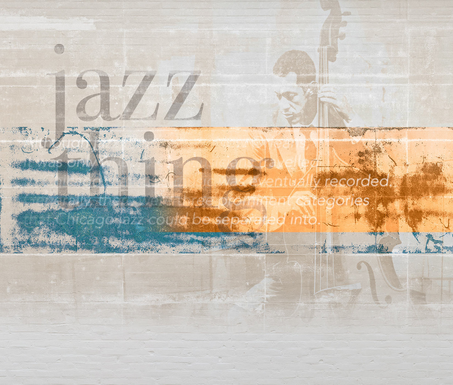 Tapete von einem Jazzbassisten im moderne Stil