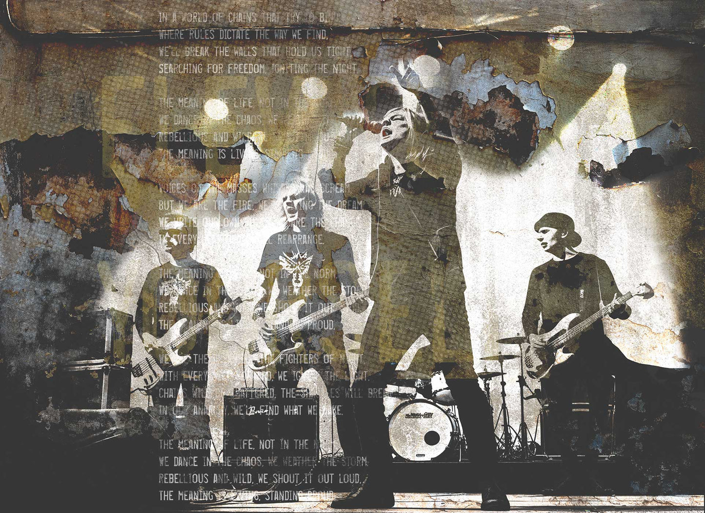 Rockbandtapete 7 Bahnen Superwalls