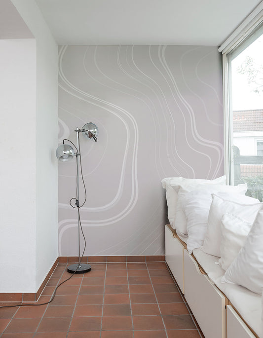 Linien Tapete im Wohnraum Superwalls